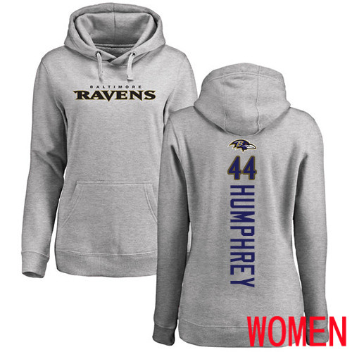 Baltimore Ravens Ash Women Marlon Humphrey Backer NFL Football #44 Pullover Hoodie Sweatshirt
